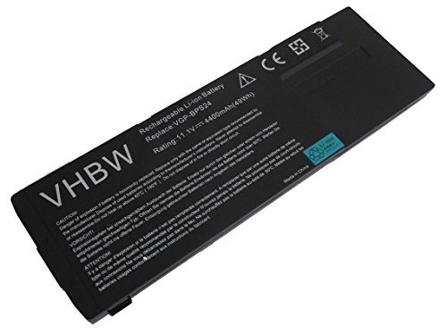 vhbw Li-Ion Akku 4400mAh (11.1V) für Notebook Laptop Sony Vaio VPC-SB19GW/B, VPC-SB1A9E, VPC-SB1A9E/B, VPC-SB1AFJ, VPC-SB1AGJ wie VGP-BPS24.
