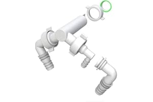 Bonomini | Doppio Raccordo Scarico Lavatrice Asciugatrice | Attacco per Lavatrice Asciugatrice Insieme O Lavastoviglie | per Sifoni Ad Incasso, Bianco