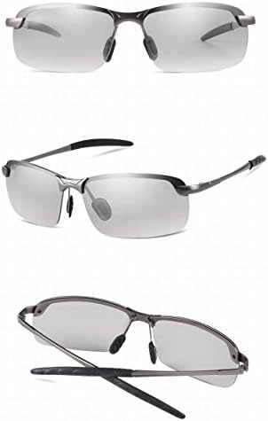 Men'S anti-uv Light-Sensitive polarized polarized sunglasses classic sports driving driving mirror Gun frame gray Lens