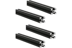 AXIS GLASS 4pcs 2020 Aluminium Profile Extrusion Frame European Standard Anodised Black Linear Rail for 3D Printer and CNC DIY Laser Engraving Machine… (750mm)