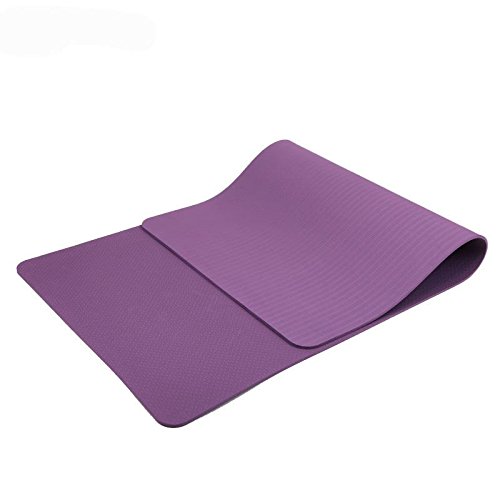 MaxYoga Esterilla para Yoga/Pilates/Gimnasia de material ecológico TPE. Yoga Colchoneta Esterilla Antideslizante y Ligero con grosor de 6mm, tamaño 183cm x 61cm. -Morado(un solo color)