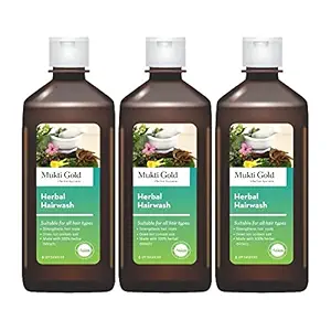 Axiom Muktigold Herbal Hairwash 500 ml (Pack Of 3) | Does Not Contain Salt | 100 % natural Herbal Extracts | WHO-GLP,GMP,ISO Certified Product