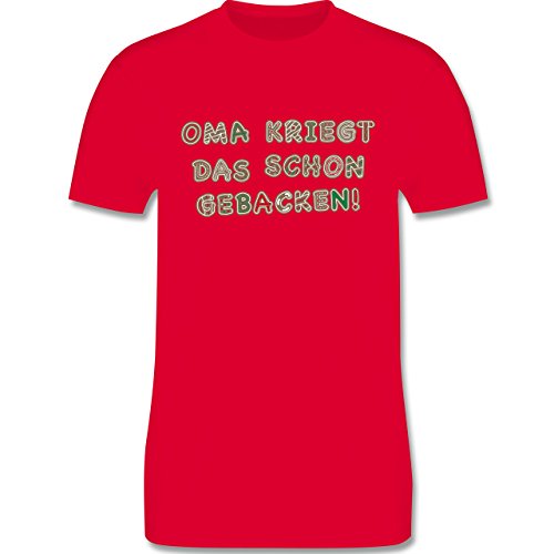 Weihnachten & Silvester - Oma kriegt das schon gebacken! - Herren Premium T-Shirt Rot