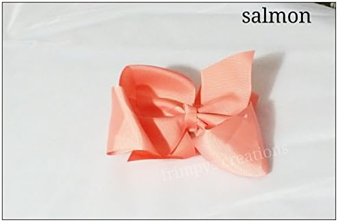 6inch grosgrain ribbon school hair bow clips aligator clips baby toddler big girls lady barrette clips hair grip assorted colors Salmon