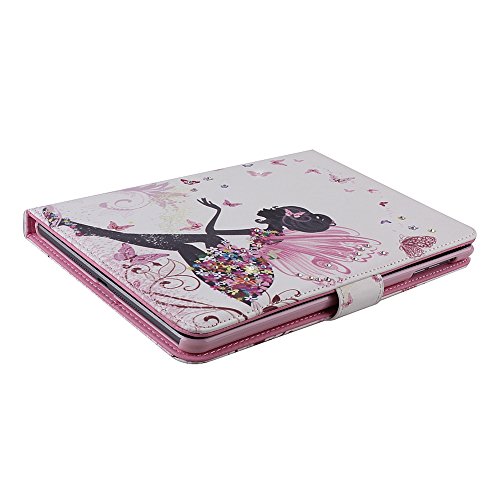 iPad mini Schutzhülle – Felfy Ultra Slim Flip Leather Case für / Apple iPad mini mini 2 mini 3 Tablet / Leder Hülle Etui Cover Handytasche / Bling Luxus Glitzer Glanz Steine Rhinetone Einfach Edel Fairy Fee Mädchen Girl Elf Blume Stil / 1x Rosa Flower Anti Dust Plug / 1x Pink Stylus - 3