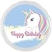 Produktbild Einhorn Sterne - Happy Birthday Ø 45cm + Einhorn Folienballon für Kinder + PORTOFREI mgl + Geschenkkarte + Helium & Ballongas geeignet. High Quality Premium Ballons vom Luftballonprofi & deutschen Heliumballon Experten. Tolles Luftballon Geschenk für Kinder und Ballon Deko Kindergeburtstag