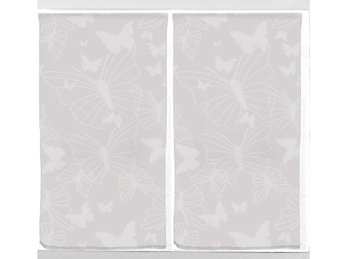 Scheibengardinen-Paar 45x90 cm PAPILLON grau