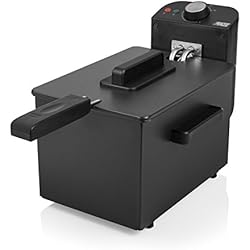 Princess Friteuse à Huile 182725, 2 litres, 1 cuve, Habillage en Acier Inoxydable Noir