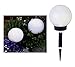Produktbild LED Solar Kugellampe 2er Set Ø 10 cm Kugel weiß Gartenkugel + Erdspieß Ø ca. 10 cm