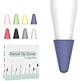 OJOS 8 Pcs Silicone Pencil Nib/Tip Protector Cap For Drawing Noiseless Compatible For Apple Pencil 1St/2Nd Replacement Non-Slip Writing Nib/Tip Protector-Mixed Color,Assorted