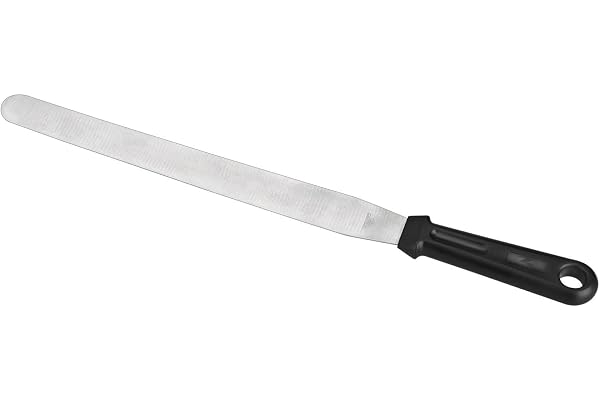 Lacor 60463 Spatule Longue Droite Manche Solide 25 cm, Noir