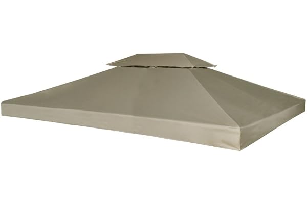 Festnight Toile de Toit Toit de Rechange pour Tonelle Pergola Gazebo Imperméable 3 x 4m 270g/m?