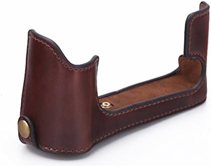 JUNIPA Camera Leather Half Case Bottom Case for Fujifilm XT10 Digital Camera - Coffee