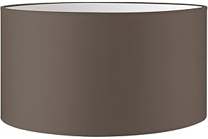 HOME SWEET HOME COLLECTION Home Sweet Home Moderno Pantalla Bling | cilindro | 50/50/25cm | Gris Pardo | Pantalla de lámpara de tela de algodón | para casquillo E27 | probado RoHS | para lámpara colgante