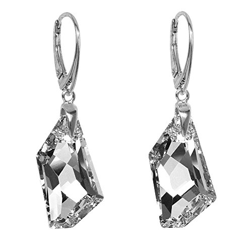 SILVEGO Pendientes de plata con cristal Swarovski® Crystals De-Art 24 mm