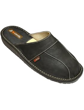BeComfy Herren Hausschuhe Leder Pantoffeln Geschenkkarton (Wahlweise) Modell FM81