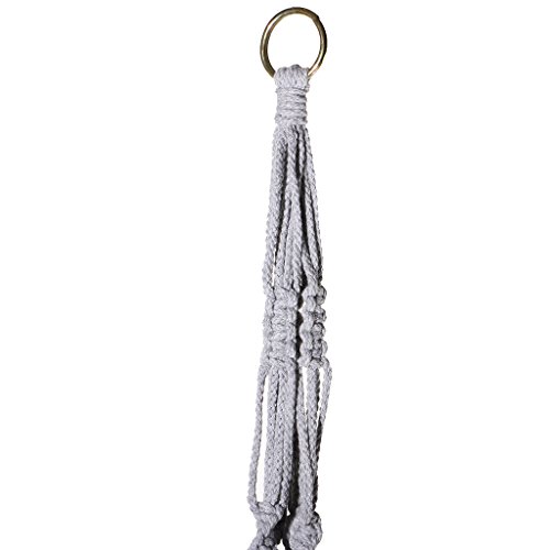 Gazechimp 4 Bein Hänger Makramee aus Baumwolle Blumenampel Blumenhänger Pflanzhänger Topfhänger Stückpreis 90cm – Grau - 8