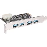 Amazingdeal365 PCI-E to 4 Ports USB3.0 Computer Expansion Card 5Gb/s Compatible PCI-E X1/X4/X8/X16 Support Windows XP (32/64) / Windows 7 (32/64)/Windows 8/8.1/10