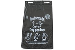 EPICING 1000 Hundekotbeutel Hundetüten Gassibeutel biologisch abbaubar selbstzersetzend Farbe schwarz bedruckt weiß Hundekottüten abreissbar 20 x 32 cm gelocht