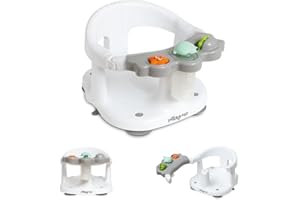 Seggiolino Vasca da Bagno Bambino Interbaby | Fissaggio a Ventosa Antiscivolo | Seggiolino da Bagno Comodo, Sicuro ed Ergonomico | Sedia da Bagno e Doccia per Bambini > 5 Mesi, 26x30x38 cm, Grigio