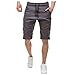 Produktbild Cargo Shorts Herren Chino Kurze Hose Sommer Bermuda Sport Jogging Training Stretch Shorts Fitness Vintage Regular Qmber,Sport Pure Color Bandage lockerer Trainingsanzug/Grau,L