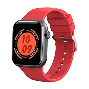 Fire-Boltt Ring Bluetooth Calling Smartwatch with SpO2 & 1.7? Metal Body with Blood Oxygen Monitoring, Continuous Heart Rate, Full Touch & Multiple Watch Faces (Red), M (BSW005)