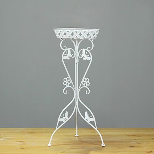 HZH European Balcony Wrought Iron Flower Shelf for Living Room Indoor Floor Green Planter Rack ( Color : White )