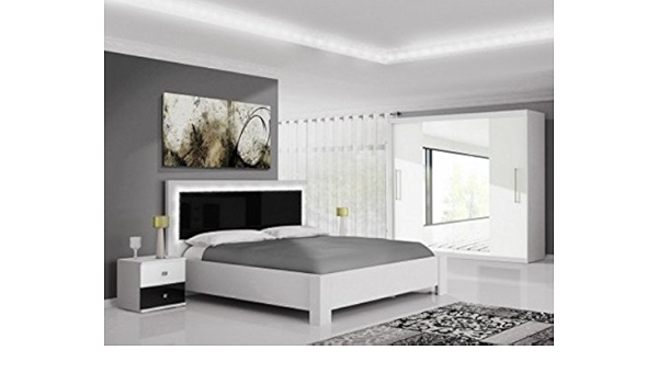 New Modern Bedroom Furniture Set Linda White And Black Gloss Amazon Co Uk Kitchen Home