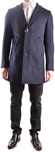 Manuel Ritz Men's Mcbi325043o Blue Wool Coat