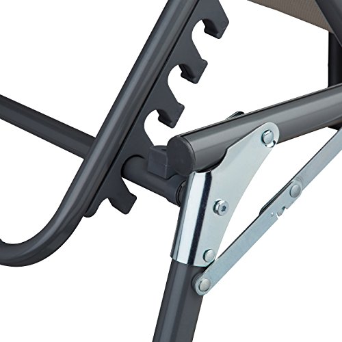 Relaxdays Sonnenliege mit Sonnenschutz, verstellbare Gartenliege, Sonnendach, klappbar, Aluminium, Polyester, beige - 