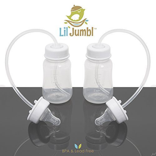 Lil Jumbl Hands-Free Baby Bottle Feeding System w/Exclusive, Patent Pending Improved Flow - Made of 100% BPA-Free, Lead-Free Materials