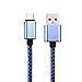Price comparison product image Storite Braided Nylon Short Micro USB Mobile Phone Data Charging Cable Power Bank Charger for Android Smart Devices (20CM) Blue