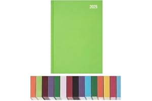Top Sale 2025 Day Per Page A4 Yearly Diary with Hard Cover and Matching Ribbon Marker – Green Lime