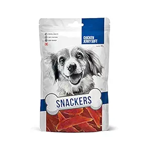 Snackers Chicken Jerky Soft Dry Dog Treat - 70gm