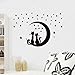 YESURPRISE New PVC Home Art Decor Mural creative Cats Sitting on New Moon Starry Sky Silhouette Wall Stickers Mural Art Decoration For Bedroom/Livingroom/Televison Removable Studyroom sofa Wallpaper Paper House Kids Boys Girls Room Decorative DIY Decoration