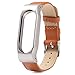Produktbild Xiaomi Mi Band2 Ersatz, Huihong Leder Metall Handgelenk Armband Bracelet für Xiaomi Mi Band2 (Braun)