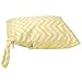 2-Zip Baby Cloth Diaper Bag Wave Pattern Yellow and White