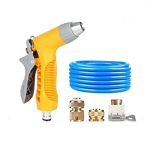 Preisvergleich Produktbild Flexibler Gartenschlauch 15m Dehnbarer Wasserschlauch mit Brause für Autowaschanlagen, Garten Bewässerung