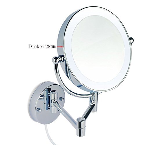 LOYWE LED Beleuchtet wunderschöne Kosmetikspiegel 1+5Fach Infrarot-Sensor (3cm extra dick) hochwertig ohne Bohren LWW58-5-NB - 3