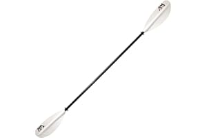 ‎AQUA MARINA Aqua Marina Kajak-Paddel KP-1 2021 Aluminium Schwarz/Weiß 4-teilig, Länge 230 cm, Leichtgewicht mit gewölbtem Kunststoff-Glasfaser-Mix Paddelblatt für Kanu Boot Fahren