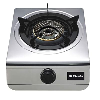 Orbegozo FO 1700 Plaque de gaz en acier inoxydable, 4 300 W, propane/butane, rotatif, noir