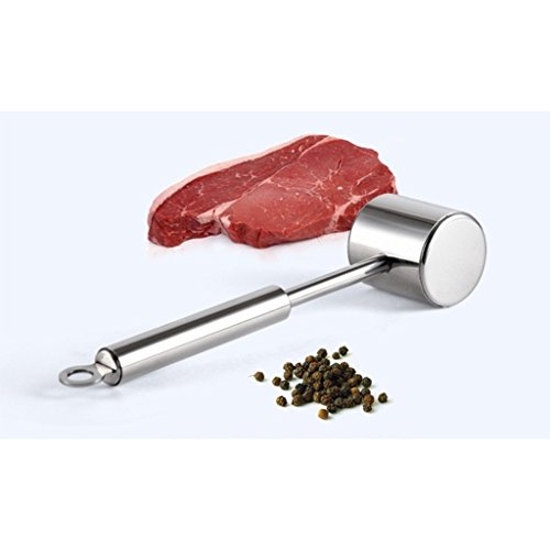 MagiDeal Edelstahl Küche Fleischklopfer Schnitzelklopfer Silber - 8