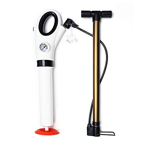 Preisvergleich Produktbild Lujiaoshout Abtropfklammern, vielseitig einsetzbar, Weiß, Tauchdruck, Pipeline Dredge Blaster, für WC, Dusche, Spülen, Abflussreiniger, Entferner mit Handpumpe