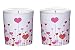 Produktbild 2 Kerzen im Glas mit Motiv Ø7,1cm x h7,8 cm "I Love you" Rosa mit Herzen Teelicht Kerze Motivkerze Liebe Freundschaft
