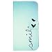 Produktbild NALIA Klapphülle kompatibel mit Samsung Galaxy S6 Edge, Slim Flip-Case Kunst-Leder Vegan, Smart-Phone Etui Schutz-Hülle Book-Cover, Dünne Vorne Hinten Handy-Tasche Wallet Bumper - Smile Heart Edition