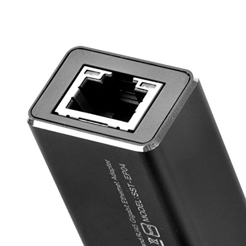 SilverStone SST-EP04 – 3-Port USB 3.1 Hub, Gen 1 Type A mit RJ45 Gigabit Ethernet Netzwerk Adapter, Aluminium - 7