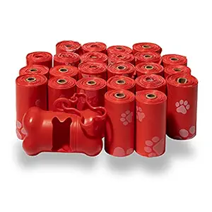 Best Pet Supplies, Inc. Scented Refill Rolls/Poop Bags with Free Dispenser - Red (360 Bags)