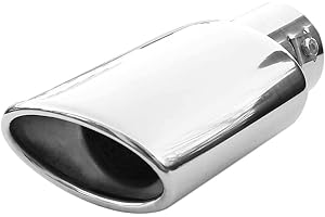 Auspuffblende Endrohr Auspuff Universell Schalldampf Edelstahl Oval bis 55mm Chrom AutoHobby