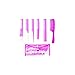 Pro Tip 6 piece College Hair Comb Kit in a Wallet - PINK