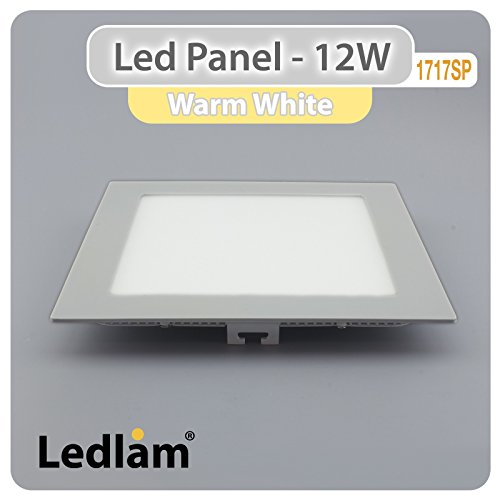 Preisvergleich Produktbild LED Panel silber quadratisch 17 x 17cm 12 Watt warmweiß